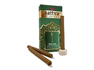 SATTVA Dhoop Vonné tyčinky Bílá šalvěj se stojánkem, 10 ks